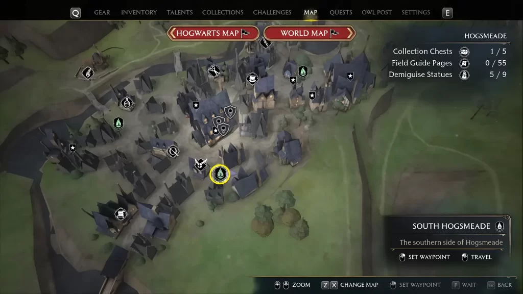 Hogsmeade Demiguise Statues Locations In Hogwarts Legacy   South Hogsmeade 1024x576.webp