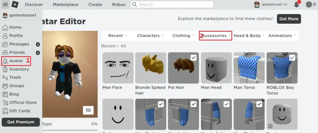 how to equip 2 face accessories in roblox on mobile