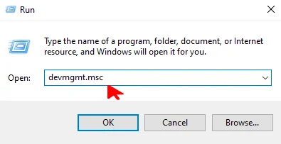 Type _devmgmt.msc_ in the run box