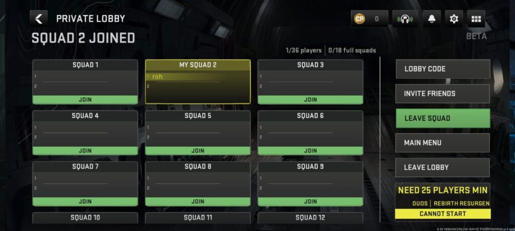 squad quantity in COD Warzone Mobile