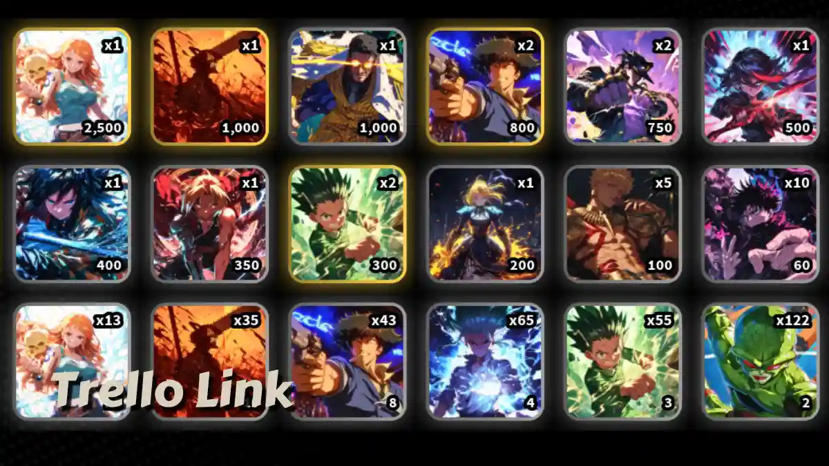 Anime Card Clash Trello Link Discord Server