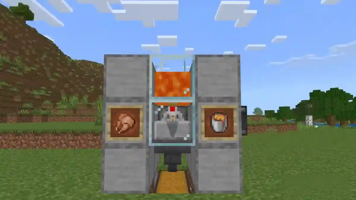 Automatic Chicken Farm in Minecraft Bedrock