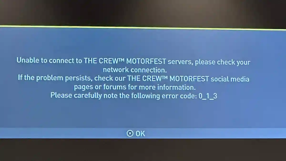 Fix Error Code 0_1_3 in The Crew Motorfest
