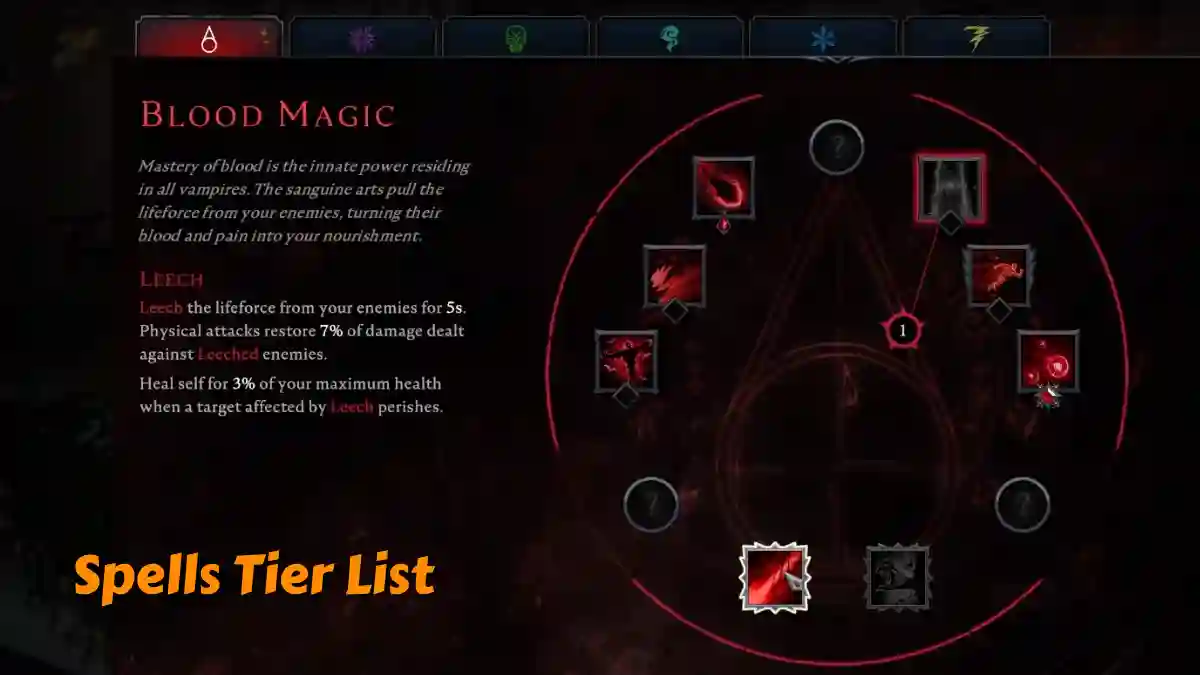 V Rising 1.1 Best Spells Tier List