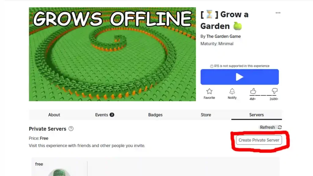 List of Grow a Garden VIP Private Server Links 2 Private Server in Grow a Garden Create 1