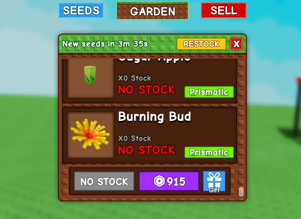 Grow a Garden Burning Bud Seed Wiki 2 Sam Shop Burning Bud in Grow a Garden