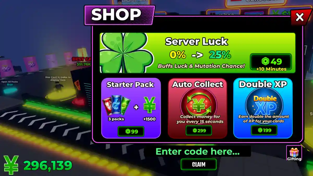 Anime Card Collection Codes