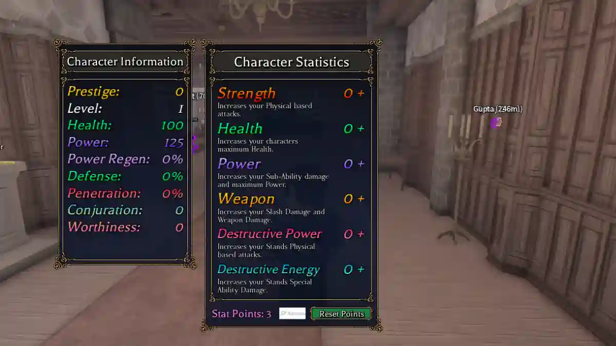 Reset Stats in Bizarre Lineage