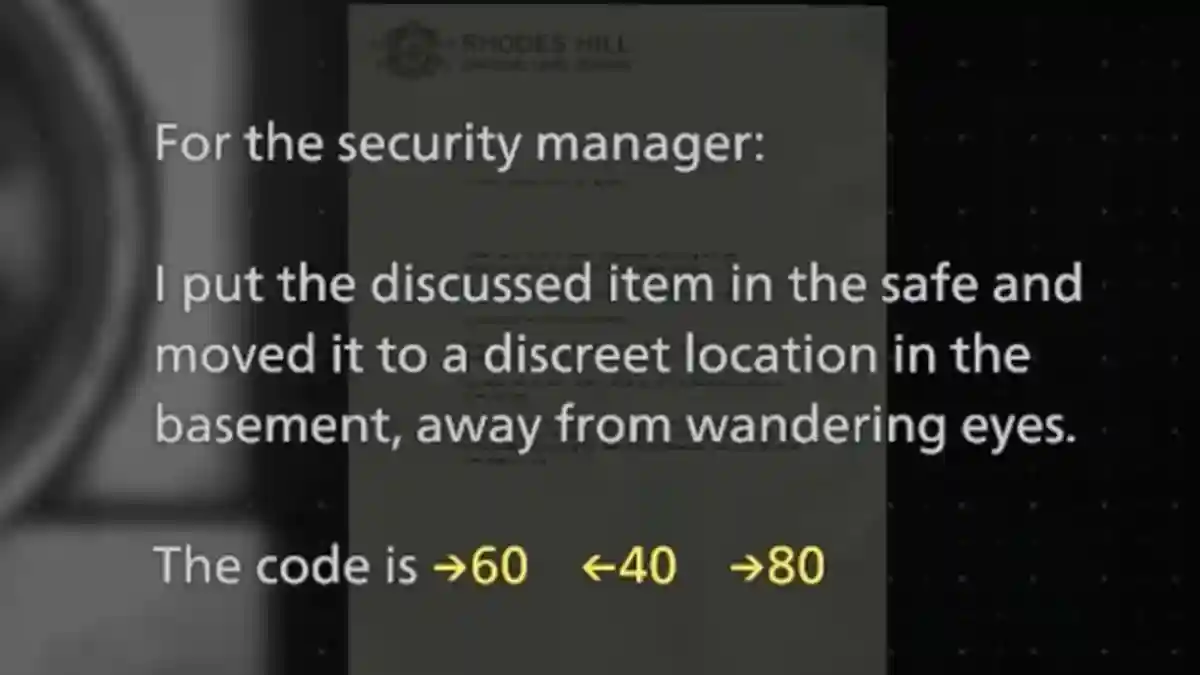 Resident Evil Requiem Basement Safe Code