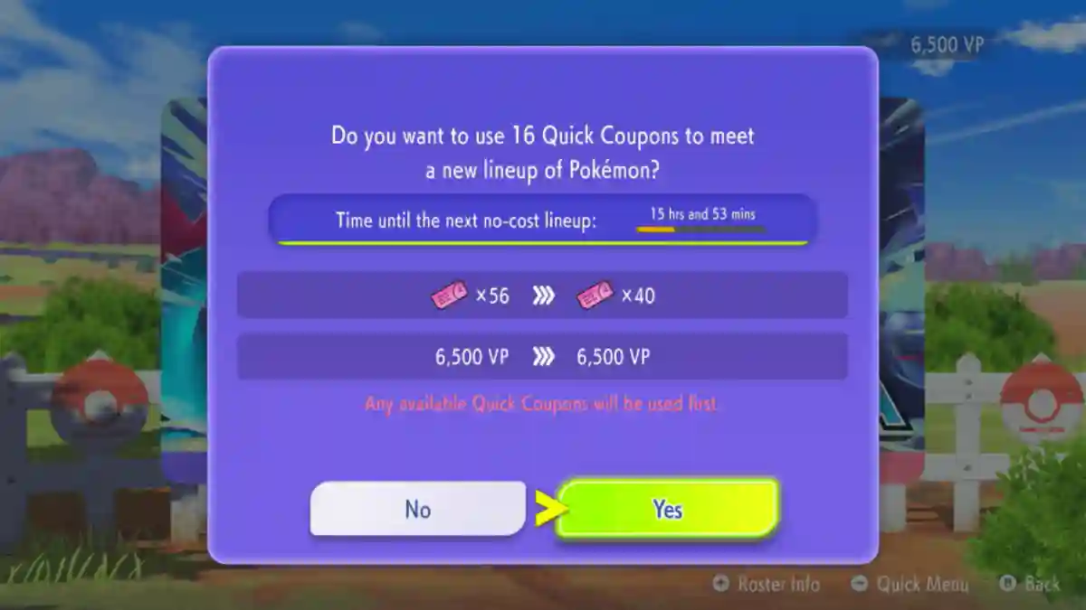 Use Quick Coupons Pokémon Champions