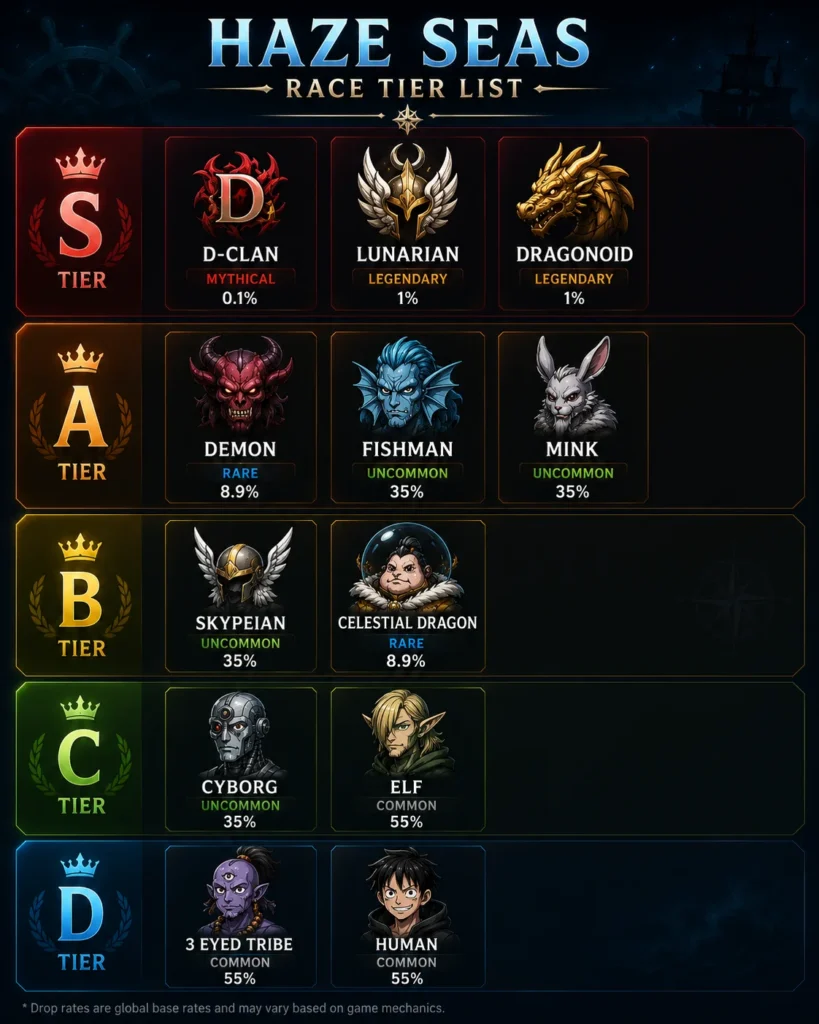 Haze Seas Race Tier List img