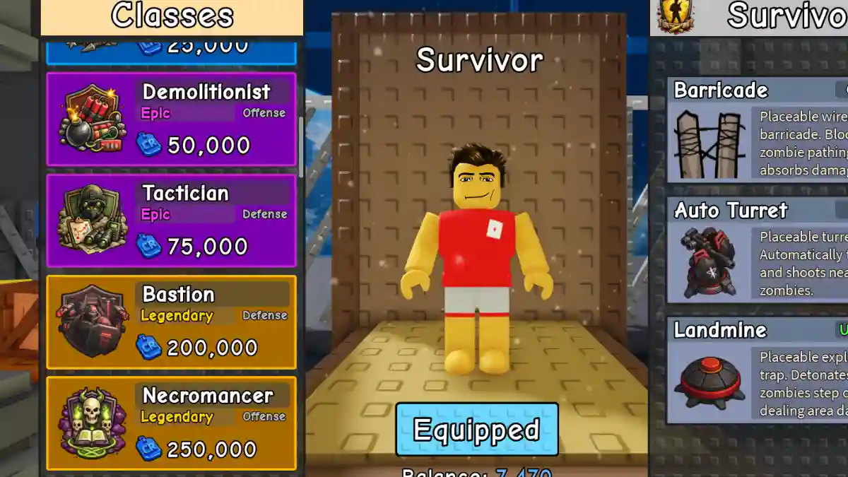 Survive Zombie Arena Class Tier List